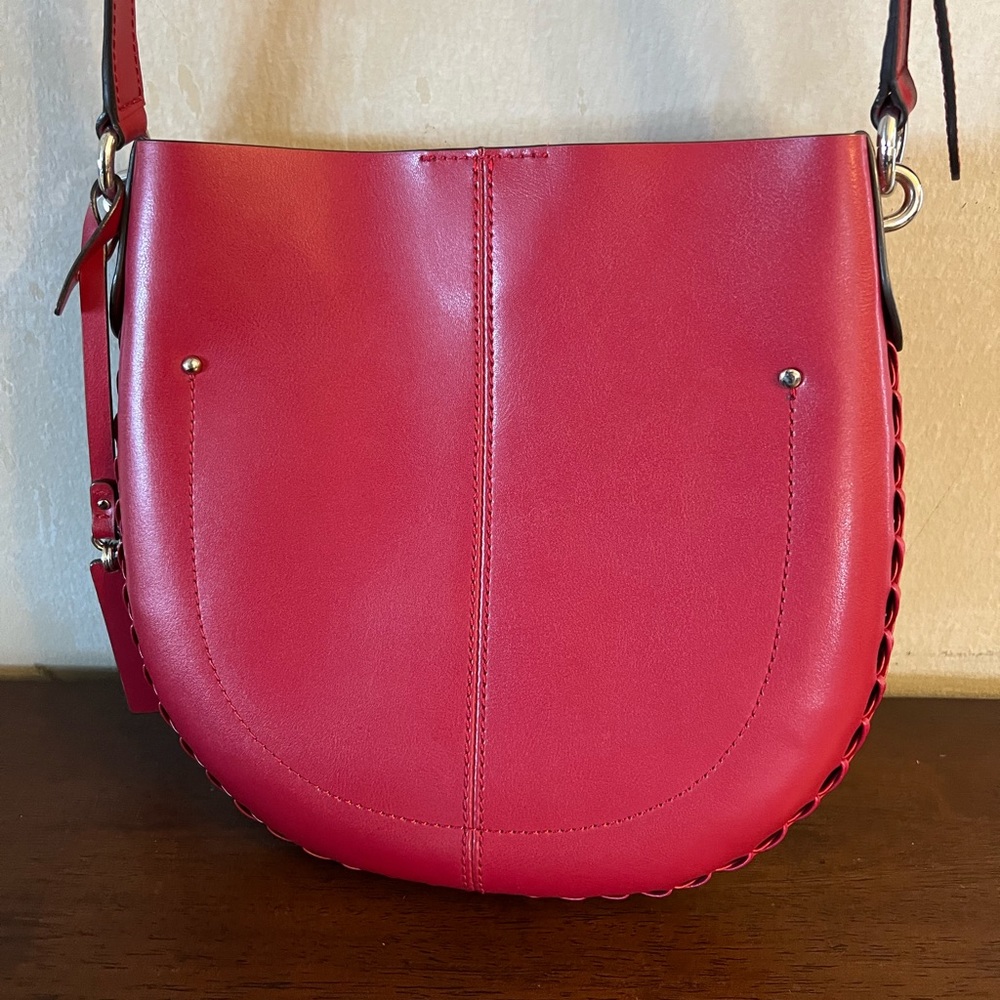Vince Camuto red leather crossbody bag